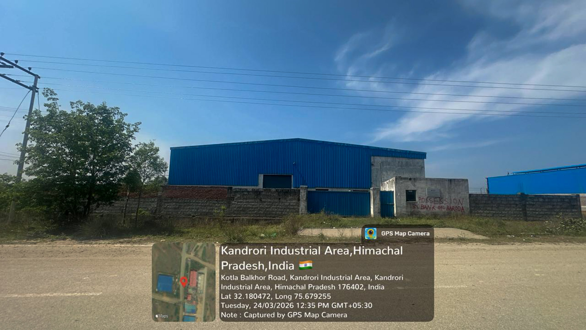 Industrial Plot with Factory Building for Sale in Indora